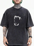 Men's Summer Casual Fun Teeth Printed Drop-Shoulder