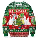 Black Christmas Sweater Christmas round Neck Sweater Casual Funny Santa Claus