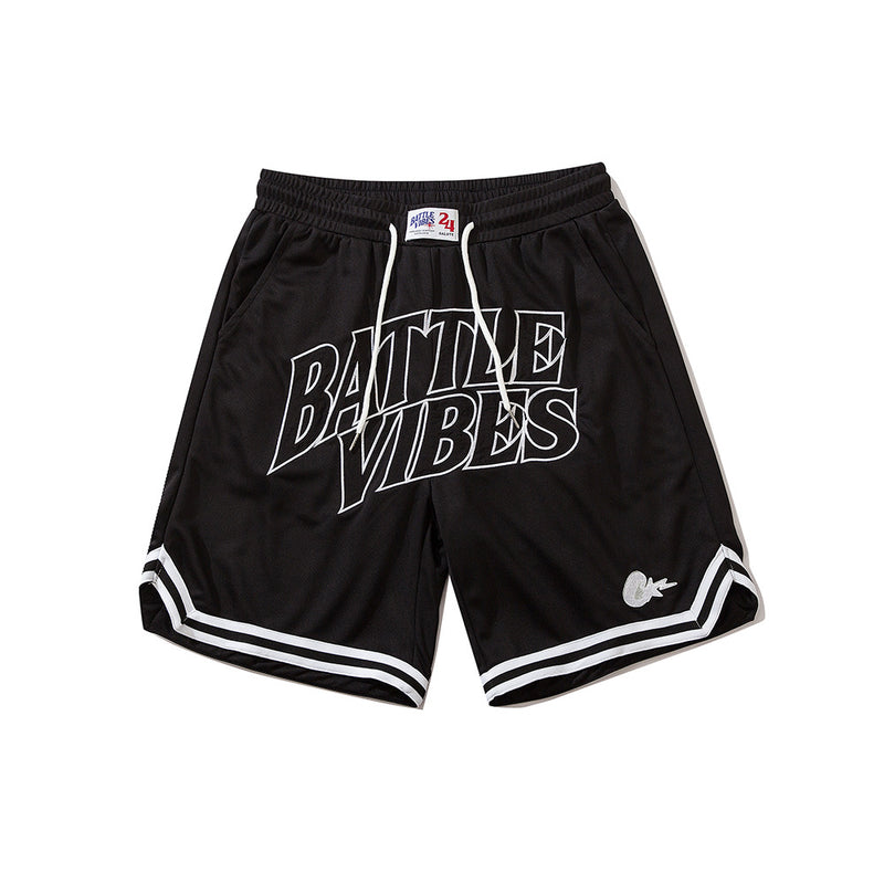 Men Shorts Embroidery Stitching Leisure Loose Sports