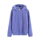 Women Hoodie Simple Solid Color Loose and Warm