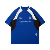 Men T-shirt Color Contrast Patchwork Soccer Uniform