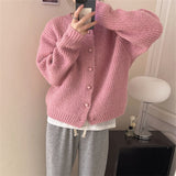 Women Knitted Cardigan Loose Temperament Thickened Sweater