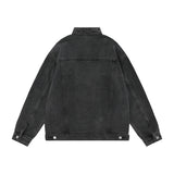 Men Fleece Lined Hoodie Spring and Autumn Denim Jacket Men Vibe Washed and Worn Denim Jacket