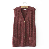Women Vest plus Size Female Autumn and Winter Loose V-neck Knitted