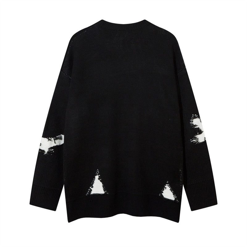 Men Sweater Butterfly Cat Beard Brocade Sweater