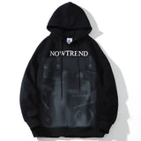 Men Fleece Lined Hoodie Figure Printed Hoodie Men's Casual Ins Loose Pullover Top
