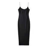 Women Dresses Stretch Slim-Fit Suspender Dress