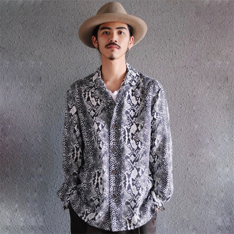 GUILTYPARTIES TIGER Shirts 21AW Classic Snake Print Long Sleeve Shirt