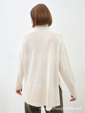 Women Work Business Casual Sweats Knitted High Collar Loose Sweater