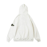 Men Fleece Lined Hoodie Embroidered Hoodie Men's Ins Casual Loose Hoodie Autumn and Winter