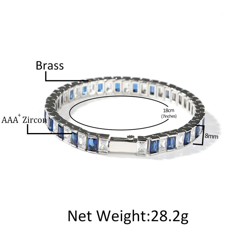 Bracelet Rectangular Zirconium Bracelet with Spring Set Spectrum St. Valentine's