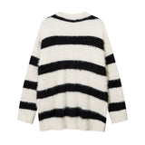 Women Sweater Striped Knitted Cardigan Idle Style