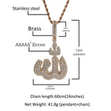 Jewelry Arabic Symbol Pendant Hip Hop Necklace Copper with Zircon Egypt Pieces Jesus Pieces Royalty