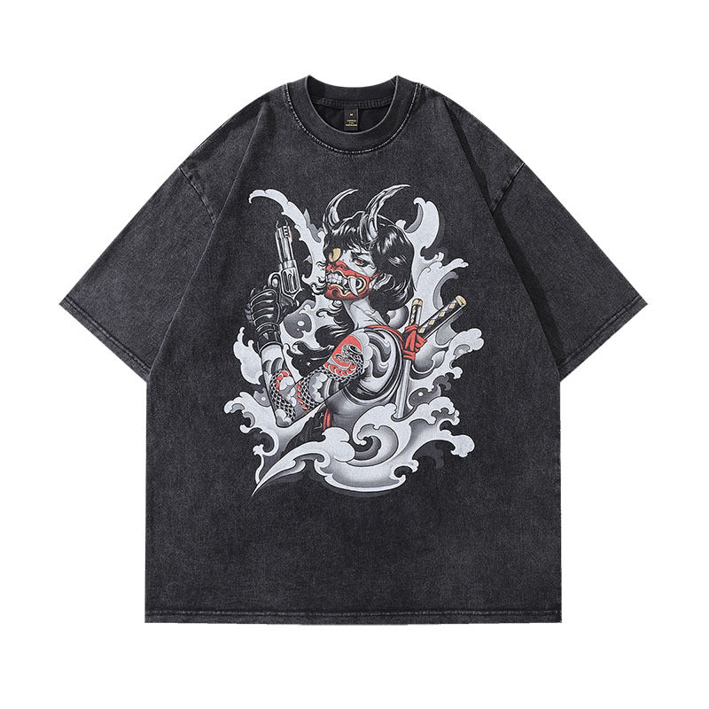 Men T-Shirt Creative Cartoon Print Loose