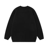 Women Sweater Graffiti Letter Jacquard Soft Idle Style