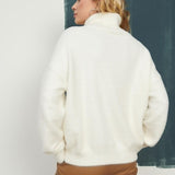 Women Work Business Casual Sweats Knitted Mink-like Loose Turtleneck Sweater