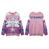 Women Sweater Star Soft Knitted Sweater Vintage