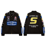 Women Jackets Versatile Racing Oversize Stand Collar Jacket