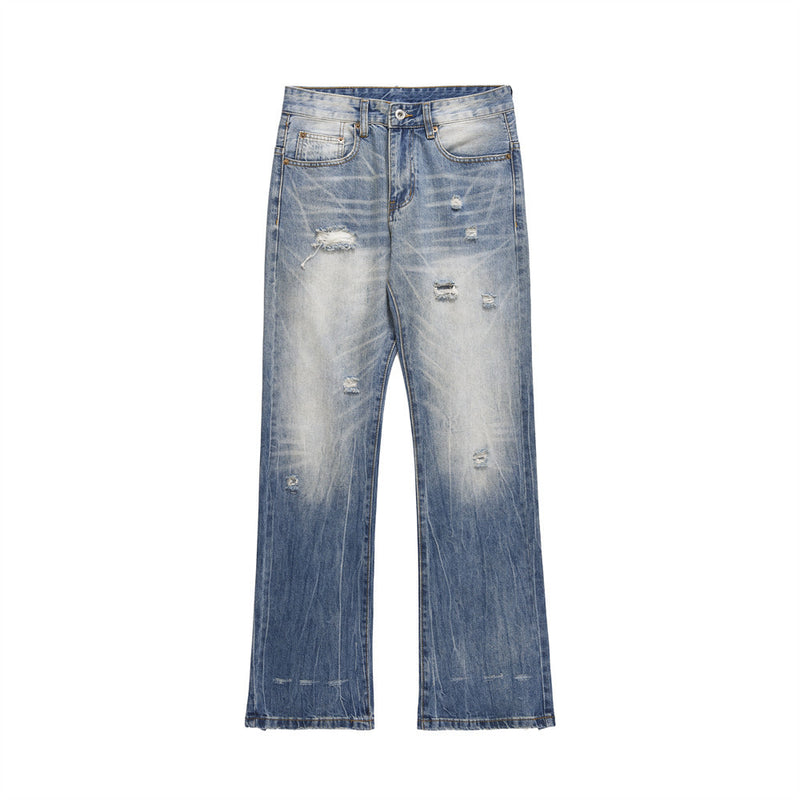 Men Jeans Gradient Loose Hole