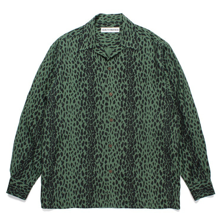 GUILTYPARTIES TIGER Shirts Leopard print, Hawaiian long sleeve shirt