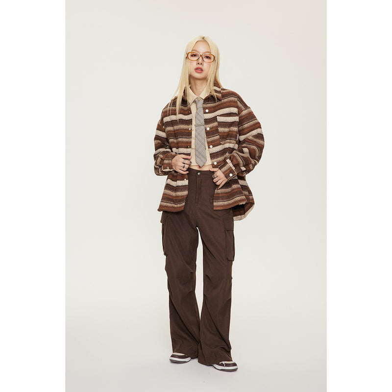 Unisex Shirt Vintage Stripe Coat