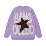 Women Sweater Vintage Contrast Color Knitted Top Vibe Couple