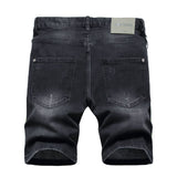 DSQ2 Short Jeans Ripped Patch Slim-fit Stretch Denim Shorts
