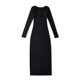 Women Dresses Skinny Sheath Stretch Long Sleeve Dress