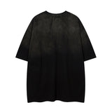 Men T-Shirt Retro Gradient Color Distressed Oversize