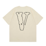 Vlone T Shirt Spring/Summer Letter Pattern