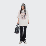 After Prom Shirt Women's Love T-shirt Retro Cartoon Printed Cotton Short Sleeve Men's Loose Ins