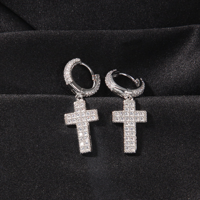 Earrings Zircon 'Cross' Earrings Spectrum Crosses
