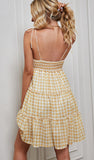 Women Dress Summer Plaid Sling Dress