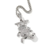 Jewelry Hip Hop TRAP Full Diamond Cartoon Pendant Fashion Necklace Spectrum