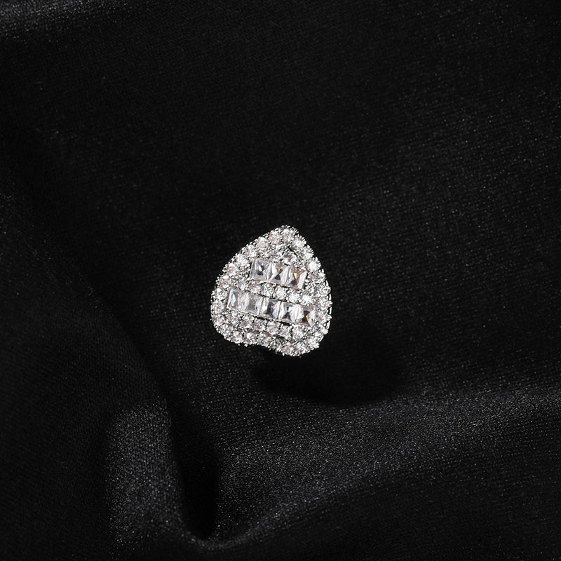 Grillz T Square Zircon Gold Love Single Teeth Braces Hip Hop Spectrum