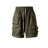 MIJKO Mens Shorts Casual Pants Multi-Pocket Shorts