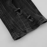 Men Jeans Ripped Punk Bright White Distressed Loose Casual