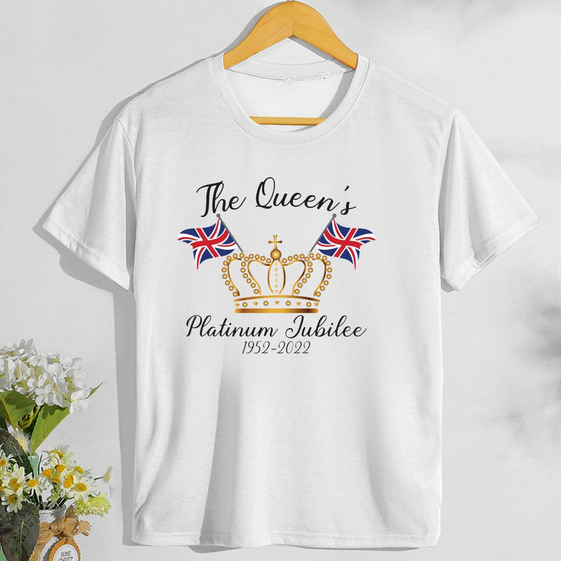 Inspired by Queen's Platinum Jubilee 2022 Elizabeth 70 Years T-shirt Short Sleeve T-shirt plus Size Loose