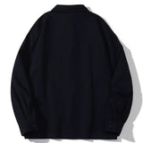 Men Long Sleeve T Shirt Ins Printed Long Sleeve Shirt Trendy Loose Lapels Shirt