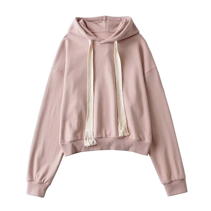 Women Hoodie Loose and Idle Solid Color Simple