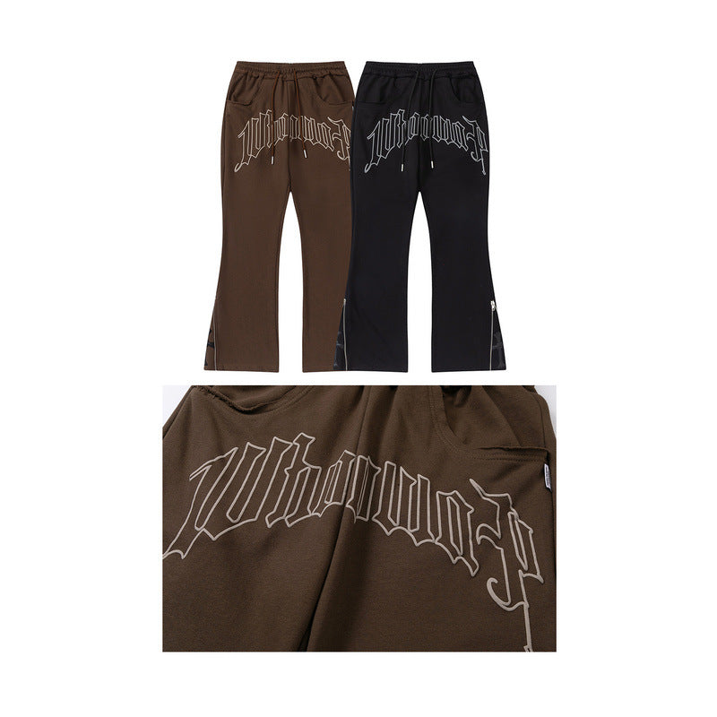Cargo Pants Bell-Bottom Pants Embroidery Cross