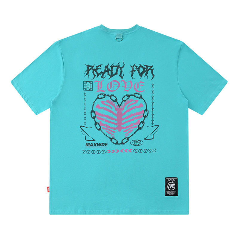 Men T-Shirt Letters Printed All-Matching Loose