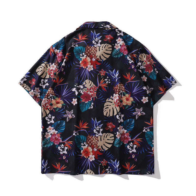Short Sleeve Shirt Vintage Hawaiian Style Loose Leisure Vacation