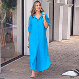 Women Dress Loose Casual Shirt Dress