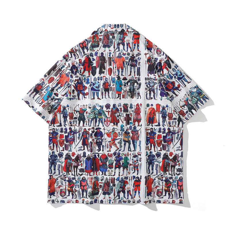 Short Sleeve Shirt Retro Loose Hawaii Flower Shirt