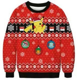 Black Christmas Sweater Christmas round Neck Sweater Casual Funny Santa Claus