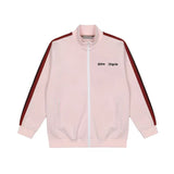 Palm Angels Sweatshirts Angel Black and White Striped Stand Collar Jacket Men's Sports Jacket