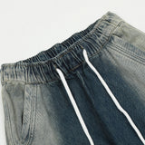 Men Jeans Spray Painting Gradient Color Tooling Multi-Pocket Loose