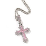 Jewelry Cross Necklace Copper Set Purple Zircon Light Luxury Crosses Spectrum St. Valentine's