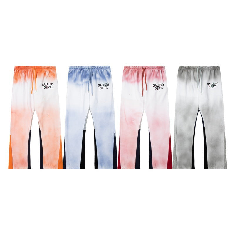 Gallery Dept Sweatpants Tie-dye Splash Ink Graffiti Alphabet Print Casual Sweatpants Trousers